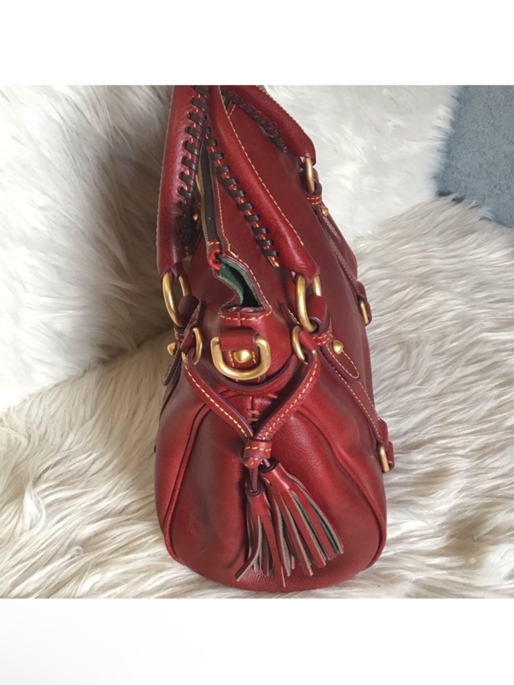Dooney and Bourke Florentine Satchel in Bordeaux - Picture 10 of 16
